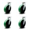Service Caster 10 Inch Heavy Duty Green Poly on Cast Iron Swivel Caster Set with 2 Swivel Locks SCC-KP92S1030-PUR-GB-BSL-2-S-2 - alternate 1